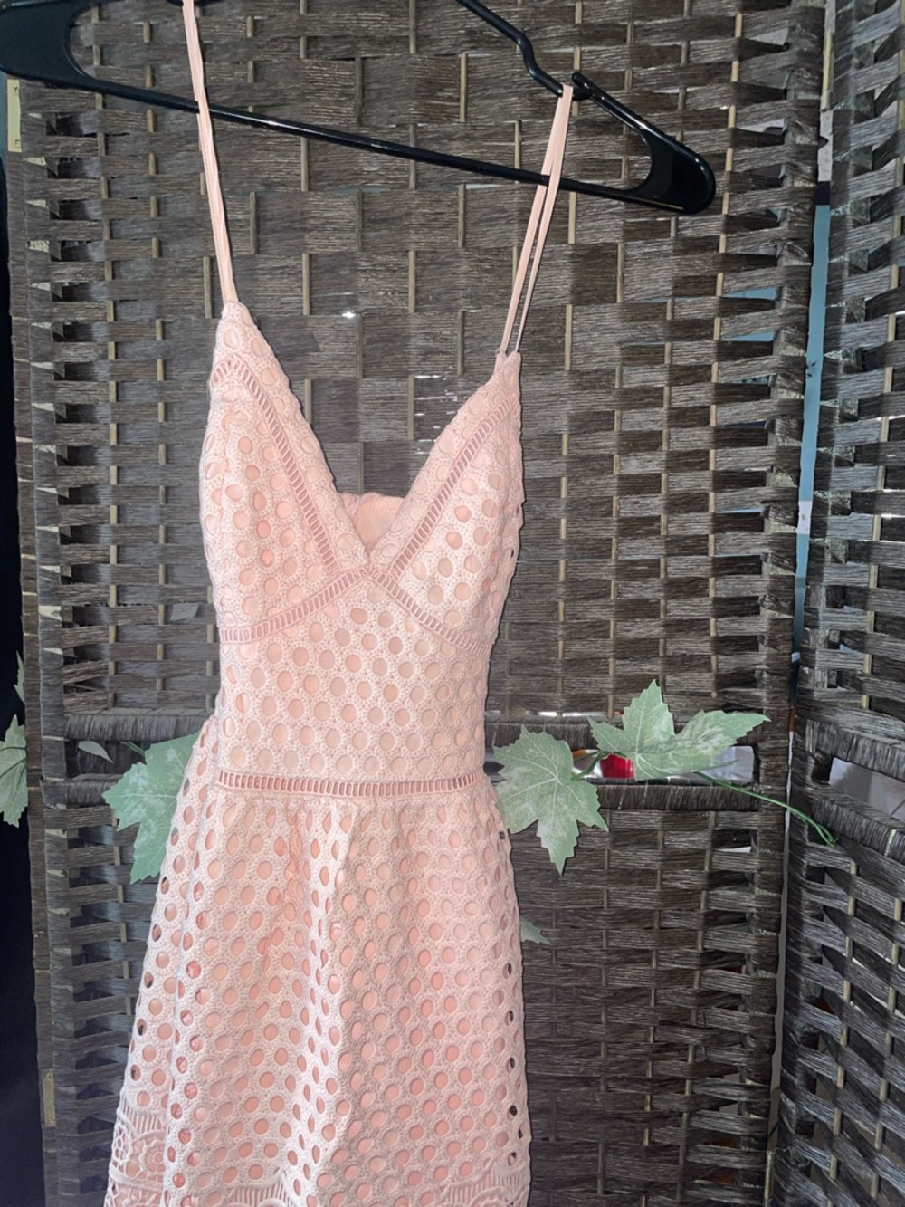 Abercrombie & Fitch Peach Eyelet Midi Dress